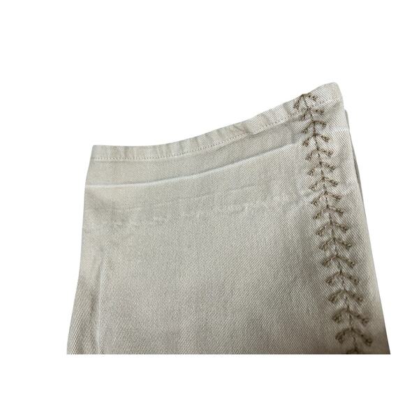 Lauren Jeans Co. Ralph Lauren Side Seam Stitch Denim Jeans Beige Sz 10 Bootcut - Picture 6 of 9